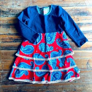 Red and Blue Tutu Tiered Dress